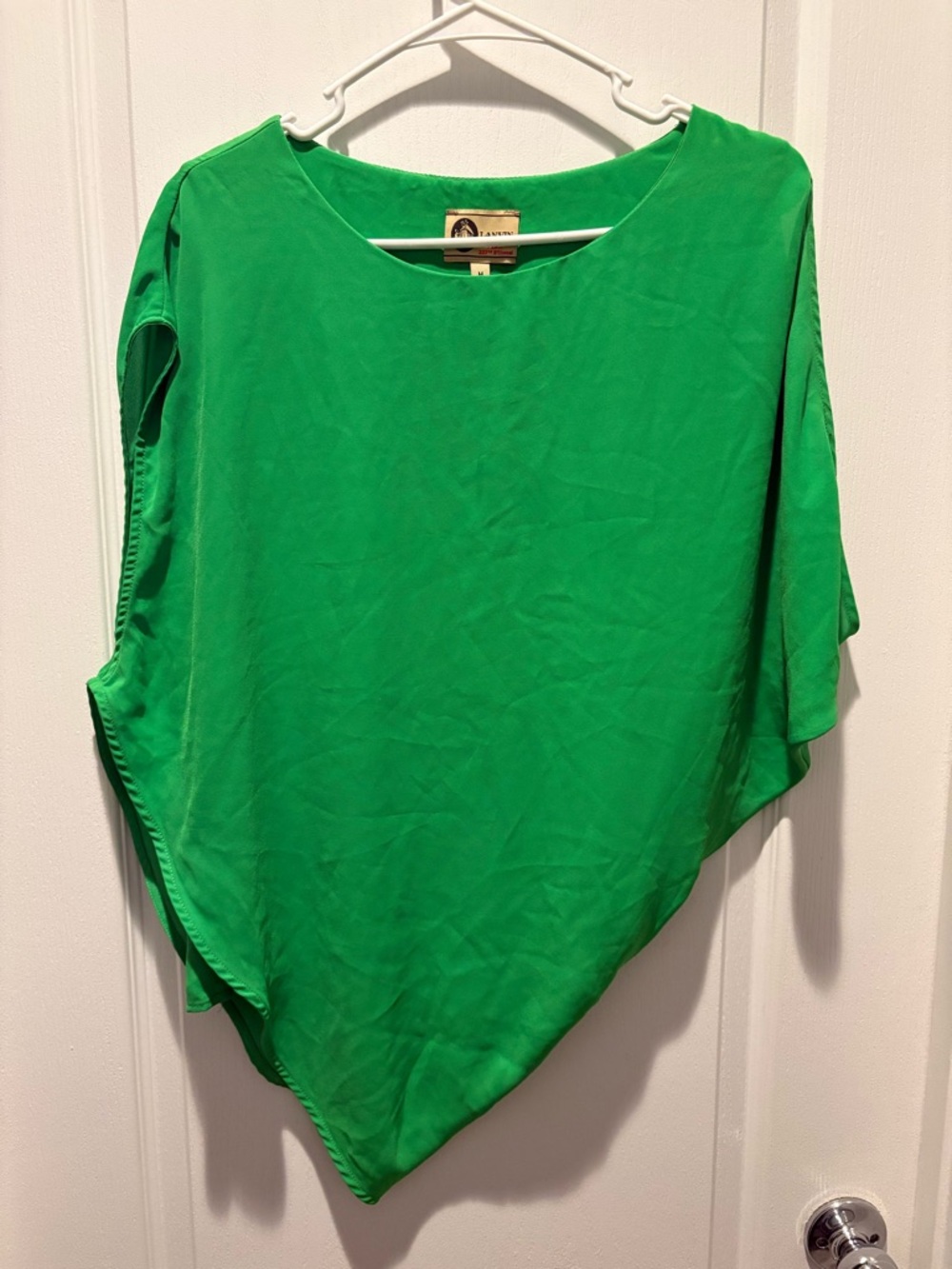 Vintage Lanvin Bright Green Asymmetric Tunic Top